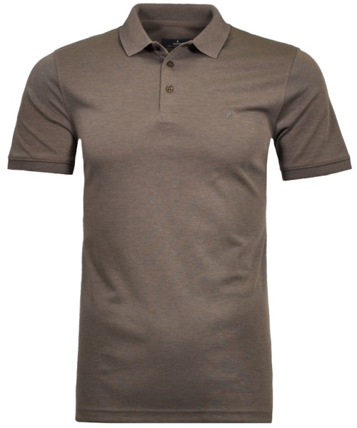 Ragman Softknit-Polo Kurzarm in Macchiato, Extra Langer Rumpf