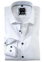 OLYMP Extra langer Arm 69 cm, Hemden Level 5 Body Fit, Struktur Weiß