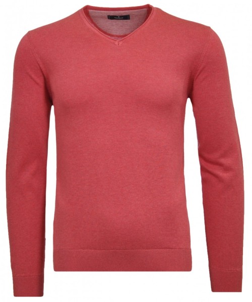 RAGMAN Strickpullover V-Ausschnitt in Rot, Extra Lang