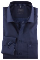 OLYMP Extra langer Arm 69 cm, Hemd EL, Luxor modern fit, Struktur Blau