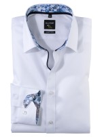 Hemden Extra Langer Arm 69 cm, OLYMP No. Six super slim, Struktur Weiß