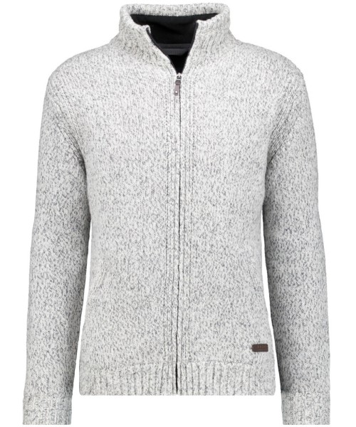 RAGMAN -Cardigan mit Fleece-Innenfutter, Extra Lang Hellgrau
