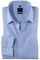 OLYMP Extra langer Arm 69 cm, Hemd EL, Luxor modern fit, Kariert Hellblau/Weiß
