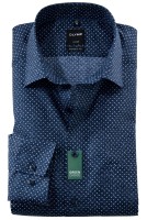 OLYMP Extra langer Arm 69 cm, Hemden Luxor modern fit, Gemustert Blau