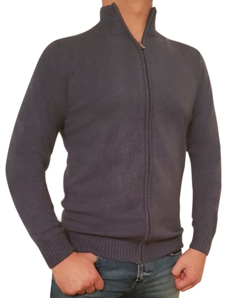 Strick-Jacke, K I T A R O in Extra Lang, Blau