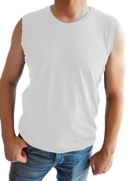 Achselshirt KITARO Rundhals Weiss-- Extra Lang