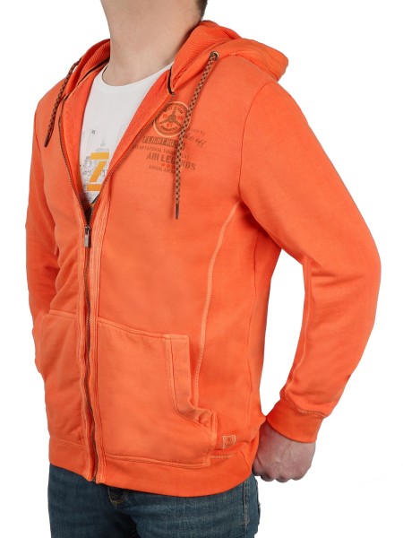 Extra Lang, Sweat-Jacke mit Kaputze in Orange von Kitaro