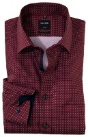 OLYMP Extra langer Arm 69 cm, Hemd EL, Luxor modern fit, Gemustert Rot