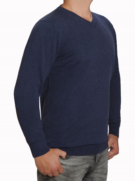 Extra langer Pullover, K I T A R O-V-Ausschnitt, Blau