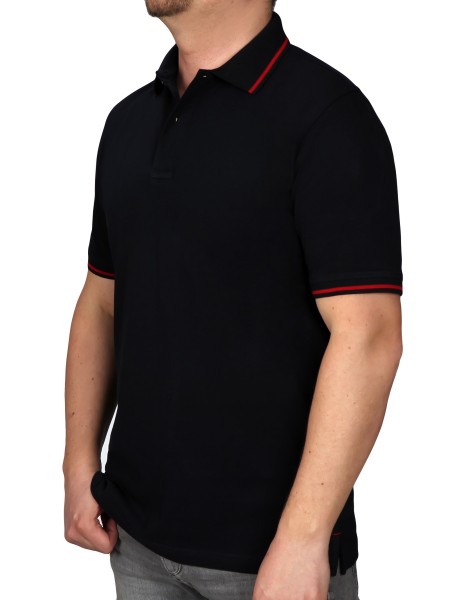 Poloshirt KITARO Marine --Rumpf und Kurzärmel in EXTRALANG
