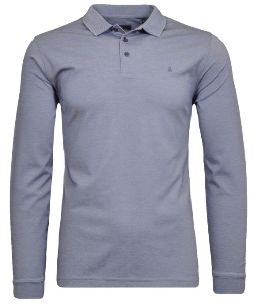 Ragman Softknit-Polo Langarm in Taube, Extra Lang
