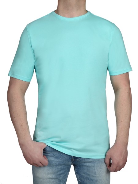 T-Shirt KITARO Rundhals Türkis- Extra Lang