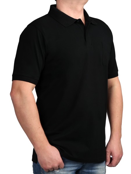 Poloshirt KITARO Schwarz--EXTRALANG