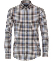 FLANELL-Freizeithemd, Extra langer Arm 72 cm, Casa Moda Casual Fit, Kariert Blau