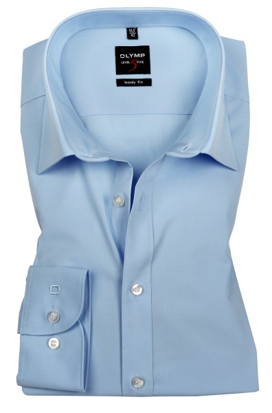 OLYMP Extra langer Arm 69 cm, Hemden Level 5 body fit, Hellblau