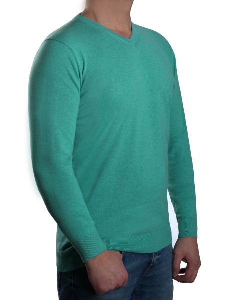 Extra langer Pullover, K I T A R O-V-Ausschnitt, Mint