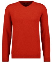 RAGMAN Strickpullover V-Ausschnitt in Orange, Extra Lang