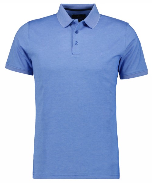 Ragman Softknit-Polo Kurzarm in Blau, Extra Langer Rumpf