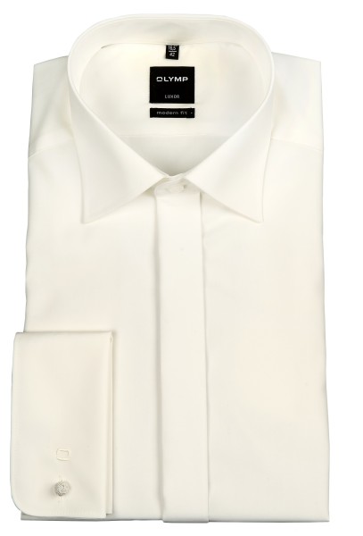 OLYMP Extra Langer Arm 70 cm, Hemd EL, Luxor modern fit, Umschlagmanschetten, Beige