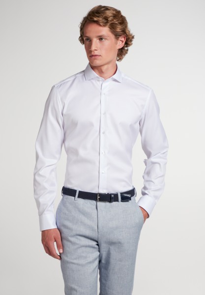 Hemden Extra langer Arm 72 cm, E T E R N A Slim Fit, Weiss-BLICKDICHT