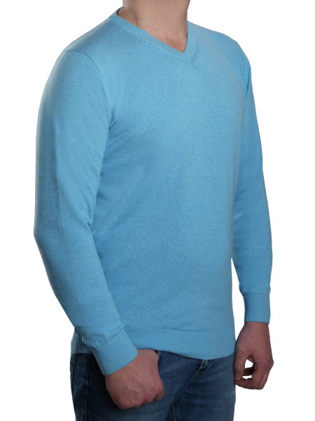 Extra langer Pullover, K I T A R O-V-Ausschnitt, Türkis