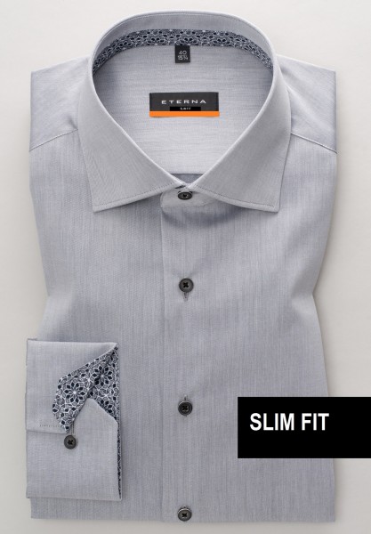 Extra langer Arm 72 cm, Hemd Eterna Slim Fit, Grau