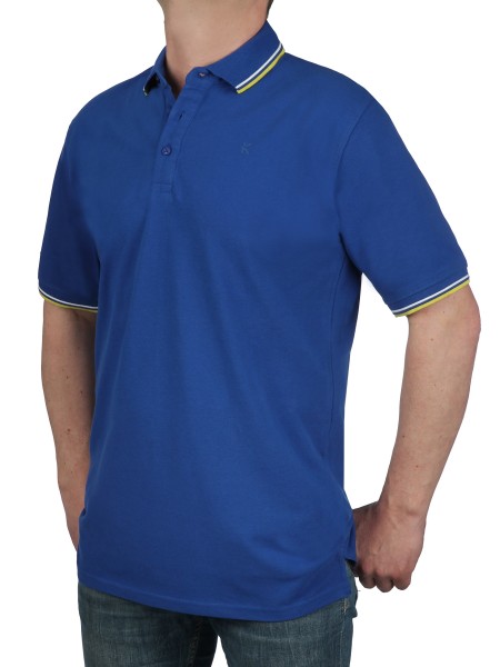 Poloshirt KITARO Blau in Extra Lang