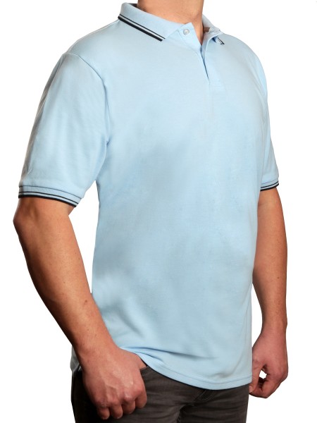 Poloshirt KITARO Hellblau--in extra lang