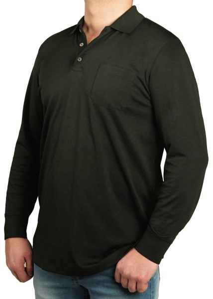 Poloshirt in extra lang, K I T A R O Dunkelgrün