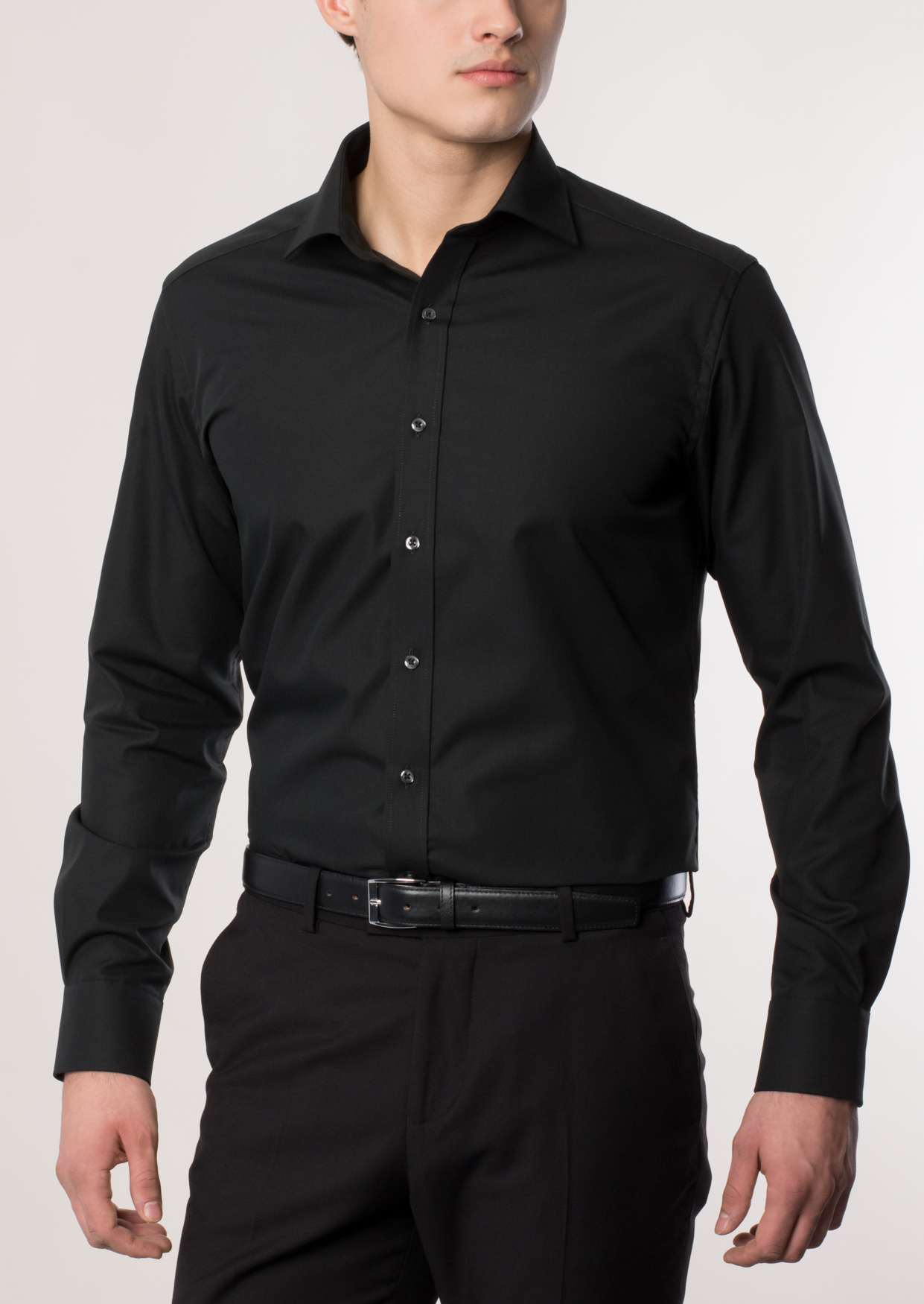 Eterna Herren Hemd Modern Fit ohne Brusttasche schwarz 1100 X177 39 