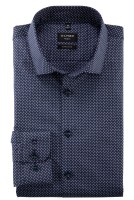 Hemden Extra Langer Arm 69 cm, OLYMP No. Six super slim Gemustert Blau