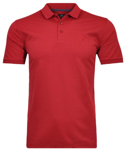 Ragman Softknit-Polo Kurzarm in Erdbeere, Extra Langer Rumpf