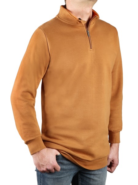 Extra Lang, Sweatshirt mit Stehkragen von Kitaro in Camel