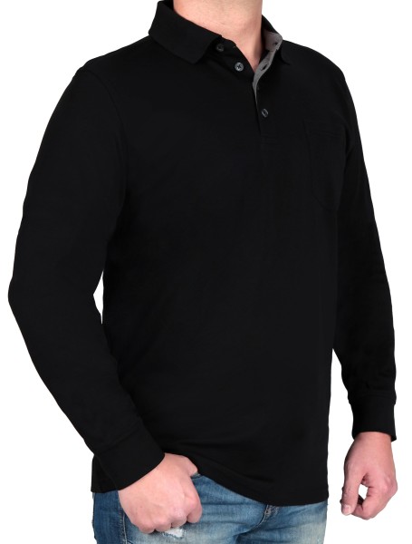 Poloshirt Kitaro Schwarz EXTRALANG
