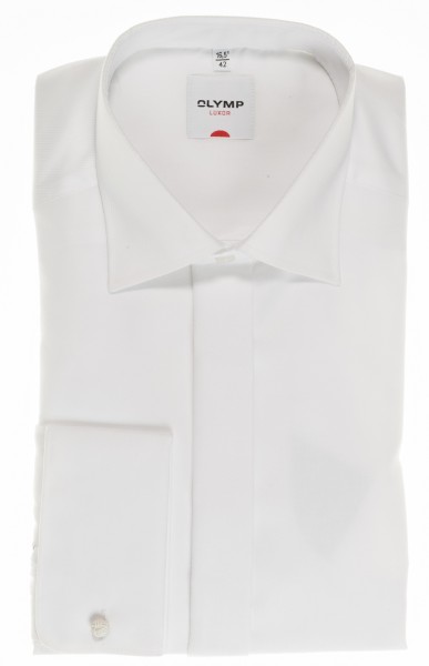 OLYMP Extra langer Arm 70 cm, Hemden Luxor comfort fit, Umschlagmanschetten mit Struktur, Weiß